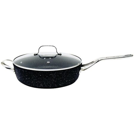 The Rock By Starfrit The Rock by Starfrit 060318-003-0000 11 in. Deep Saute Pan with Glass Lid & Stainless Steel 060318-003-0000